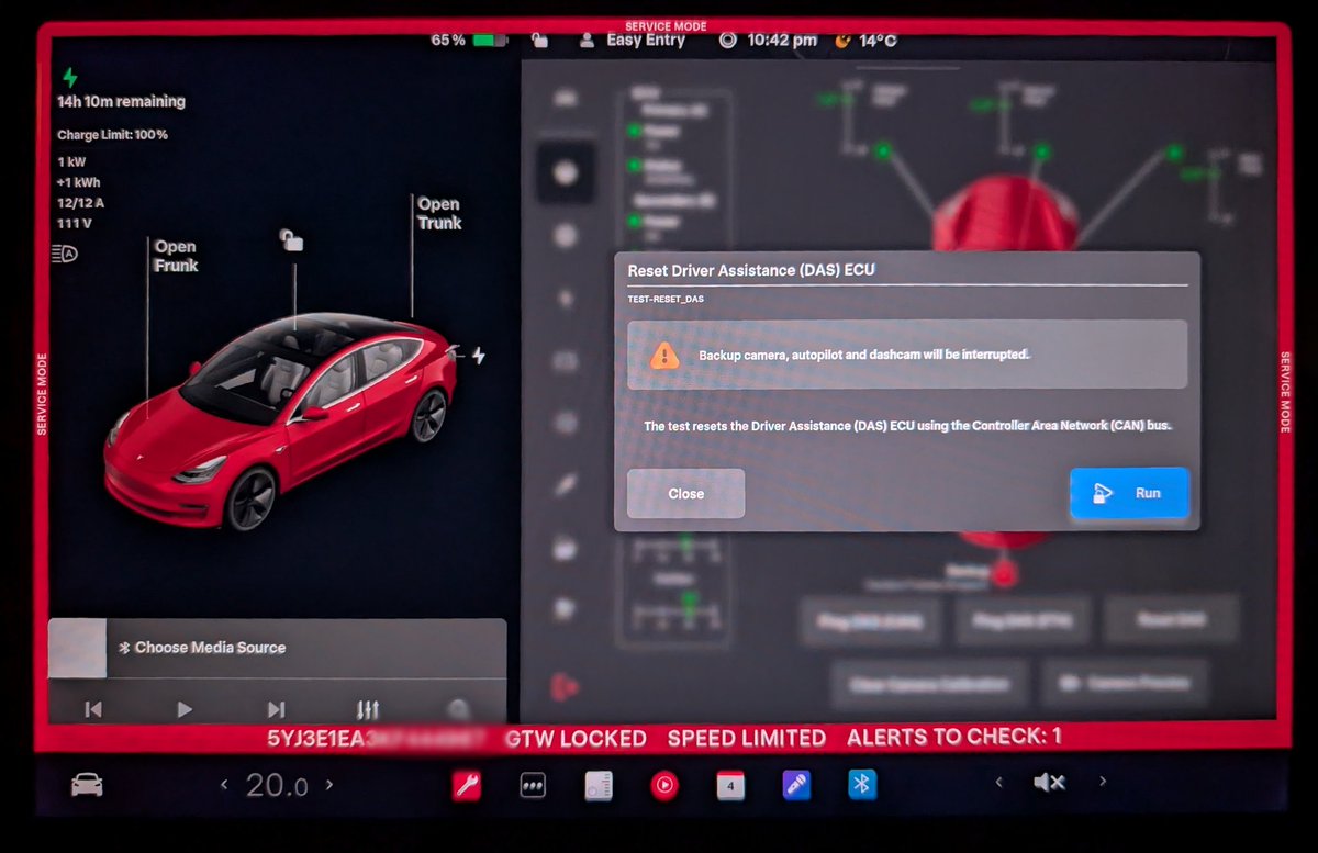 davidelewis's tweet image. For whatever reason, since upgrading my Tesla to 2025.20.6 with HW3 (FSD 12.6.4), my backup camera was failing 80% of the time - meaning that I could not use FSD. The solution was to run "Reset Driver Assistance (DAS)" from the service mode menu.