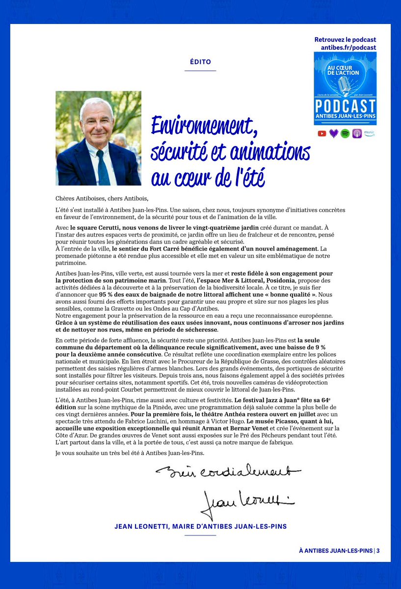 marika roman (@marikaroman) on Twitter photo L’infoville de l’été est sorti
👉les animations, les festivals, les lieux à découvrir, les projets, les réalisations , la sécurité.. bonne lecture 🏖️🐠🌴🎶
<a href="/antibes_jlp/">Antibes JLP</a>
antibes.fr/infoville L’infoville de l’été est sorti
👉les animations, les festivals, les lieux à découvrir, les projets, les réalisations , la sécurité.. bonne lecture 🏖️🐠🌴🎶
<a href="/antibes_jlp/">Antibes JLP</a>
antibes.fr/infoville