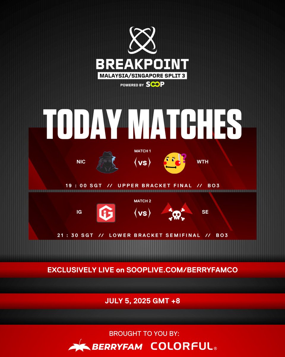 🔥 UPPER BRACKET FINAL – TONIGHT🔥

The spotlight’s on NIC and WTH as they battle for a direct ticket to the Grand Final. Will NIC’s icy composure hold, or will IGNITE bring the heat once more?

But that’s not all—Lower Bracket Semifinals are heating up too! IG and SE will clash