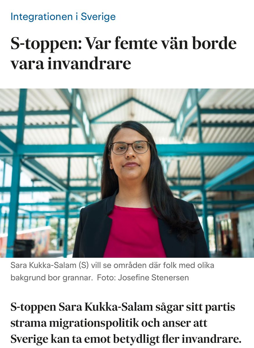 dalilaalibasic1's tweet image. Socialdemokraterna vill öka invandringen till Sverige och tvångsförflytta människor. Vilken planet lever S på??