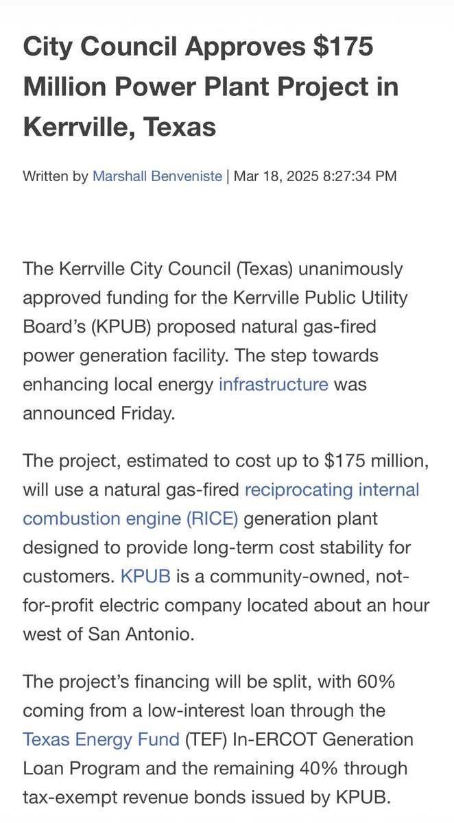 Kerrville, Texas city council just recently approved construction of a $175 Million Natural Gas Power Plant. 🚨🚨🚨

Out of curiosity, I looked to see if there were any “smart city” or major construction projects slated for Kerrville, Texas in the near future…

Lo and behold…
