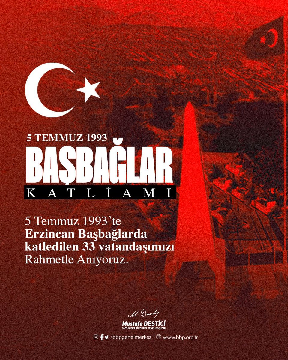 Erzincan'ın Kemaliye ilçesine bağlı Başbağlar köyüne, silahlı bir grup terörist tarafından kanlı bir baskın düzenlenmesinin üzerinden tam 32 yıl geçti. 
 
Saldırıda, 29’u camiden çıkarılıp kurşuna dizilerek, 1’i kadın 4’ü ise yakılarak, toplam 33 sivil vatandaşımız şehit edildi.