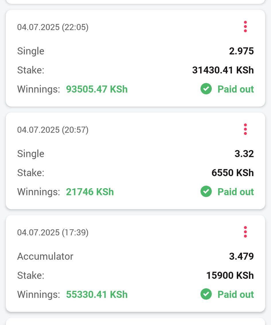Congratulations Good work done Yesterday 
3 Wins We got ☑️☑️☑️☑️🔥🔥🔥💥🥳🥳
We hope To do Better Today We Will focus on 
Rollovers And Big Odds Today Stay Tuned 🥳🥳
Blessed day ahead 🙏🙏