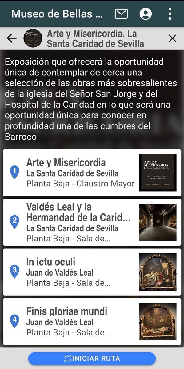 Enrmunnie's tweet image. Ya está disponible, en la aplicación gratuita de @CulturaAND Espacioscultur@, la visita a la expo «Arte y Misericordia. La Santa Caridad en Sevilla», en el #MBASe.
Permite además la opción de hacer el recorrido desde casa.
¡No se la pierdan!