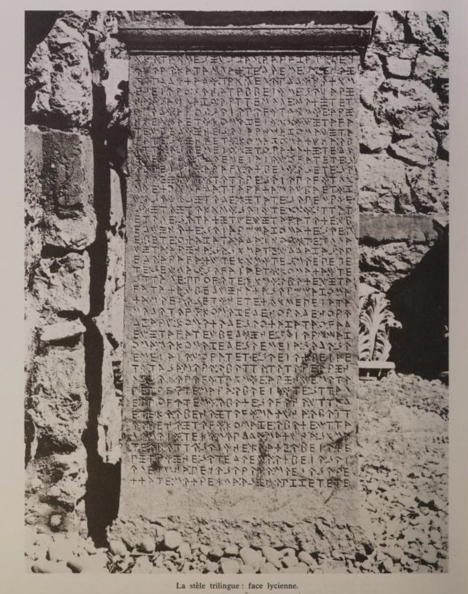 #WoTD Lycian χssaθrapazate [Trm̃misñ] 'he ruled as Satrap [over Lycia]', denominal verb from the Iranic *xšaθra-pā 'governor of a satrapy.' 

The retention of -θr- suggests Median borrowing, as the Old Persian form would have -ç-.

Here the relevant side of the Letoon trilingual: