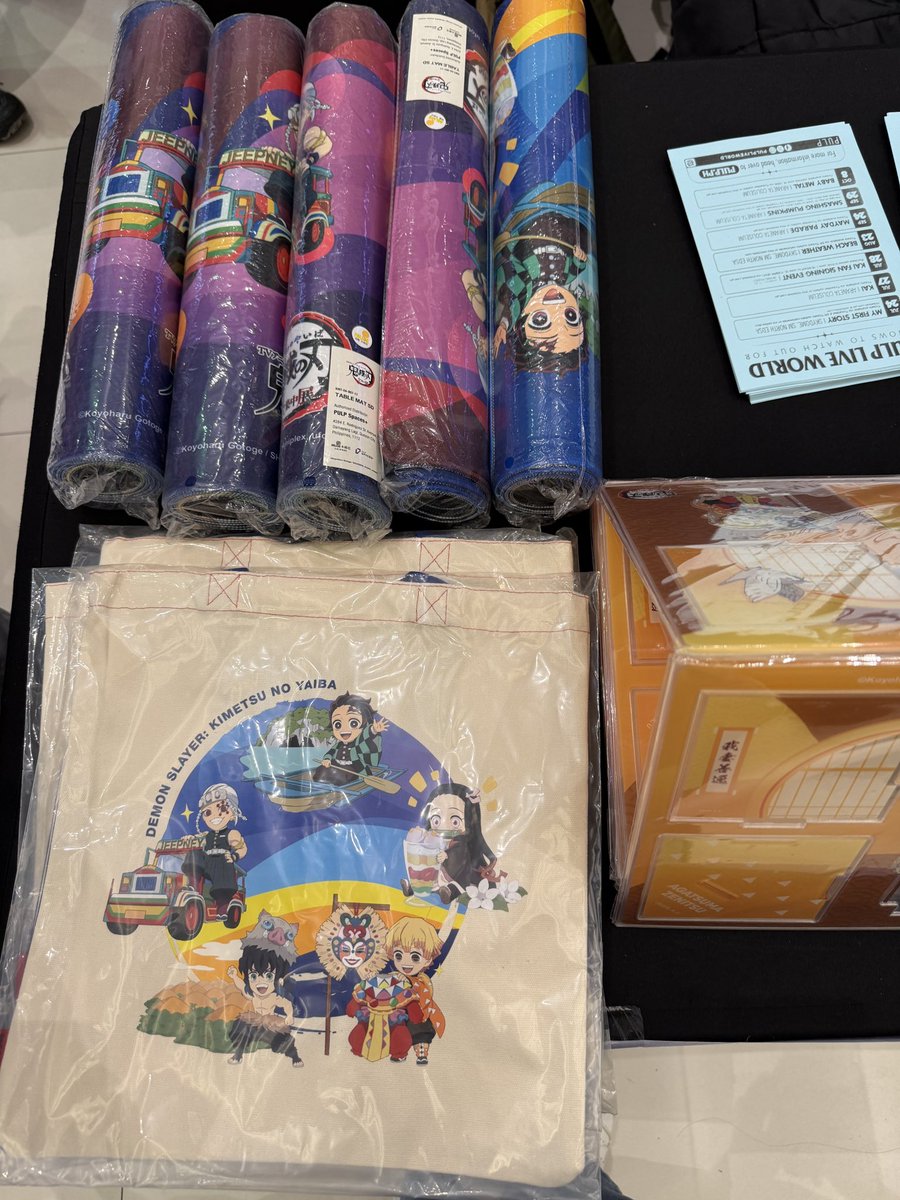 PULPSpaces's tweet image. 📍We’re all set here at the SMDC Cosplay Pop-Up Party!
 Drop by the PULP Spaces+ booth today and check out our #DemonSlayer: Philippine Edition merch!
 👀
 We’re here ‘til 6PM — see you at Light Mall!

#PULPSpaces