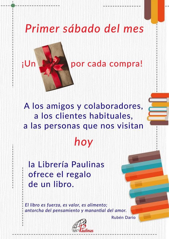 📣HOY, sábado, vuelve nuestra promoción del "Primer sábado de mes".

Os regalamos un libro por cada compra en este día, como agradecimiento.🎁

¡Ven a visitarnos!😉