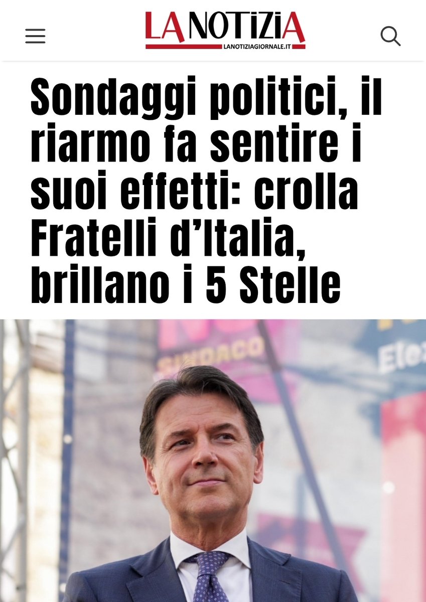 La Notizia dà una notizia strabiliante; durante la notte e precisamente alle ore 04:27, dopo un accurato sondaggio porta a porta fatto dai 1600 giornalisti de La Notizia, il M5S è al 29% mentre FdI cala al 12%.