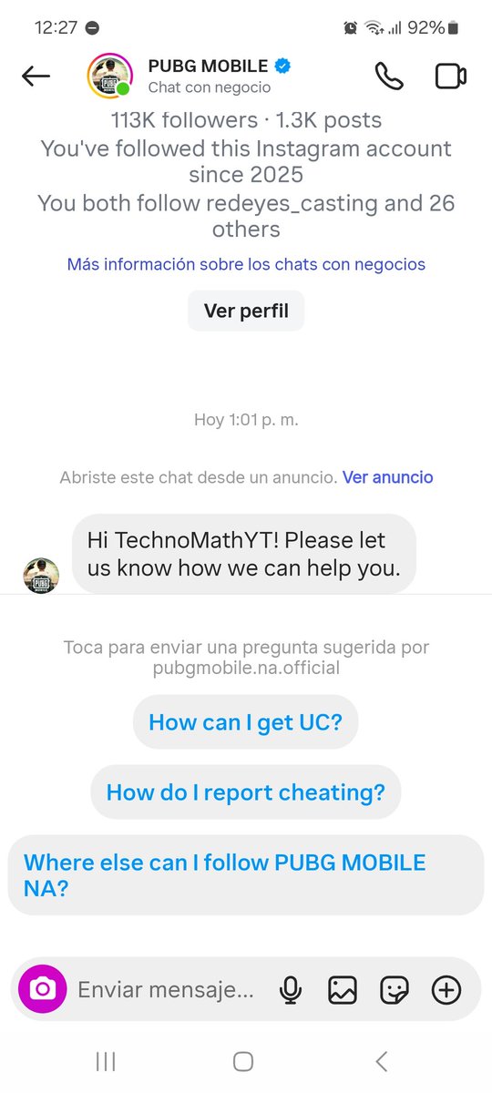 Ehhh guys am I dreaming or did Official Pubg Mobile DM me on Instagram 😍🫣😱
What should I say???