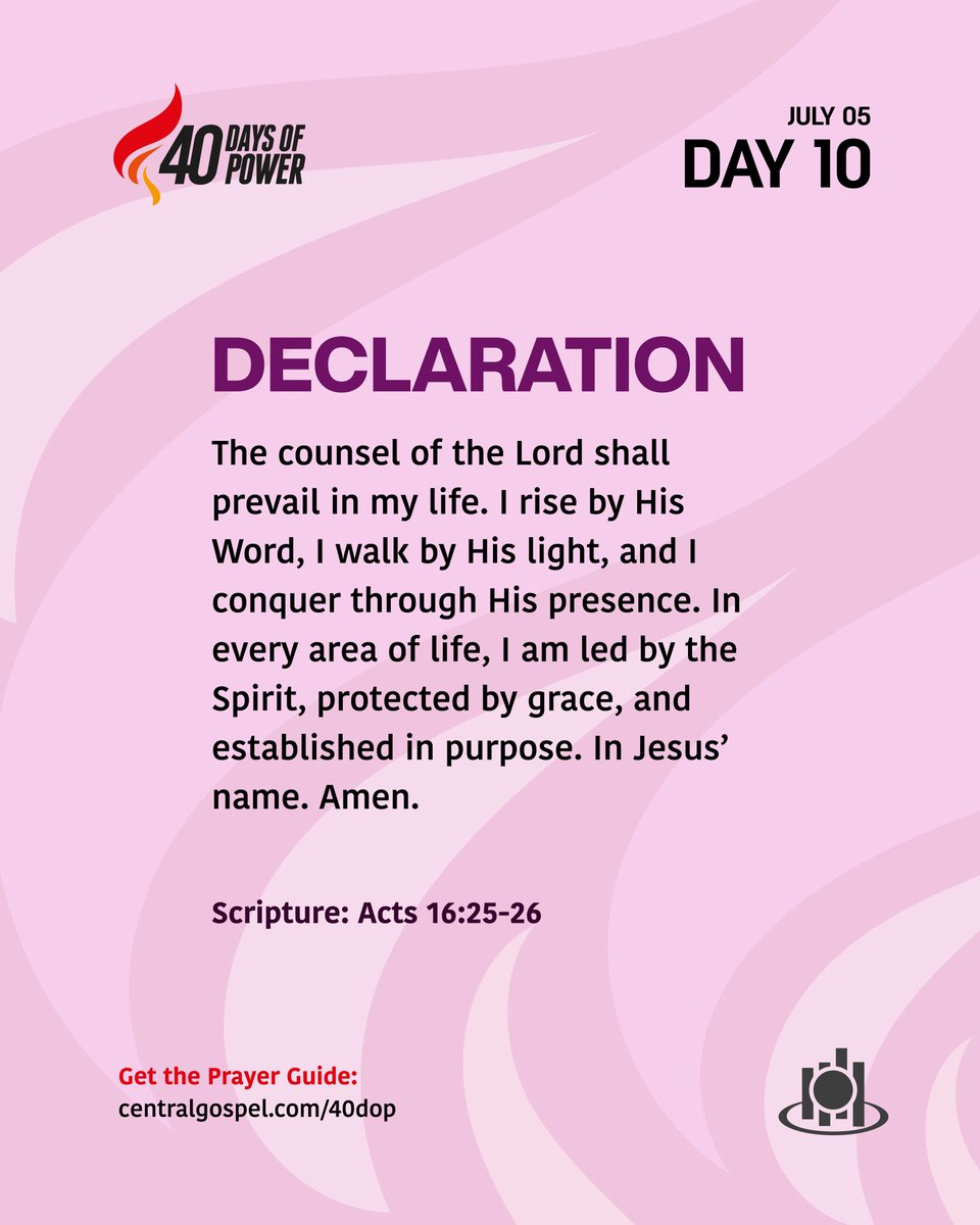 We are led by the Spirit of God. 

#40DaysOfPower
#GW2025