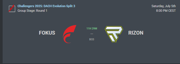 matchday against <a href="/FOKUSCLANGG/">FOKUS</a> 17:00 CET 
time to show some great duelist gameplay vamos
