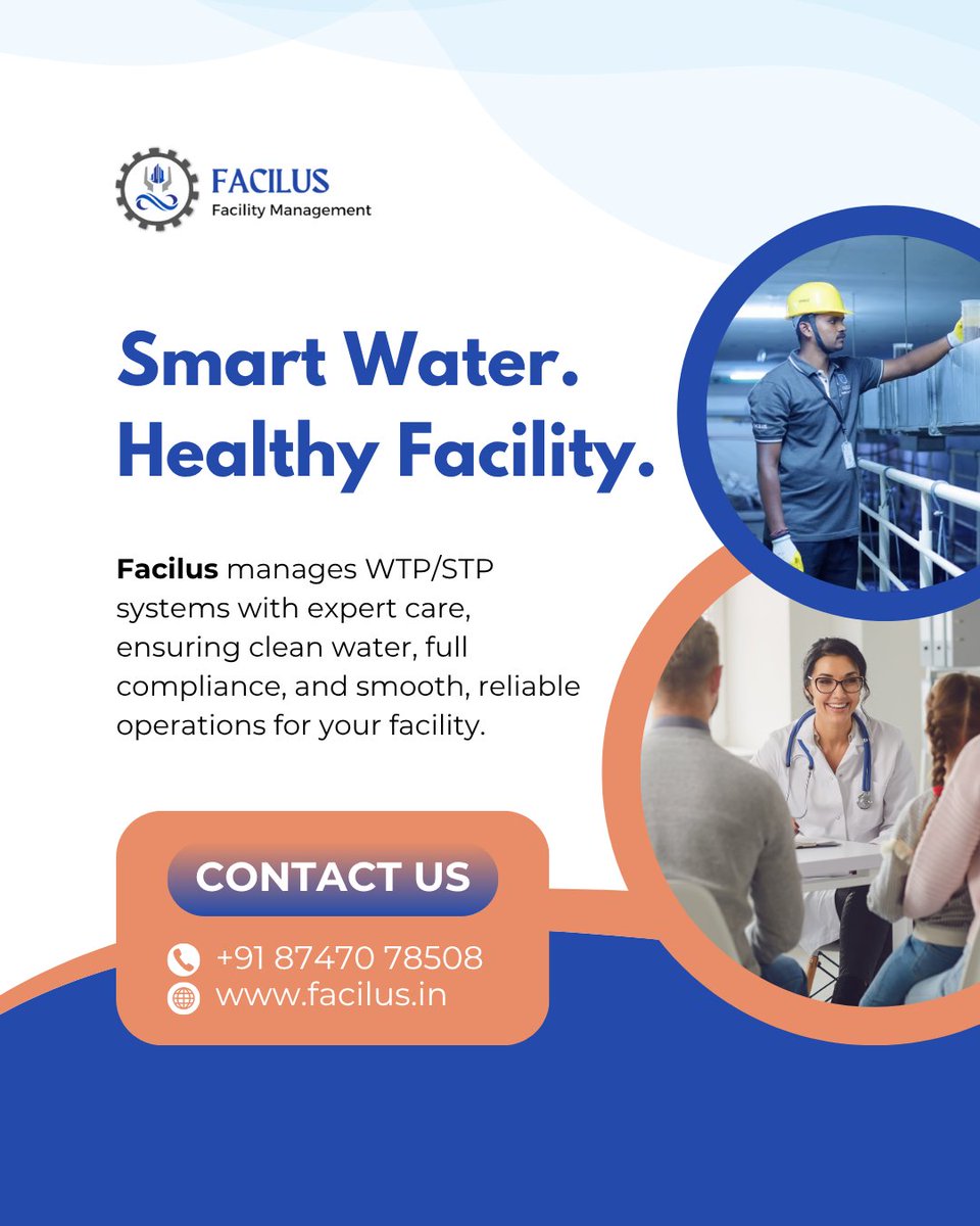 facilusfms's tweet image. Water treated right = a healthier facility.Our experts manage WTP/STP operations with precision, ensuring compliance and zero downtime.

.

#Facilus #STPManagement #WTPCare #WaterSafety #FacilitySolutions #ExcellenceInService