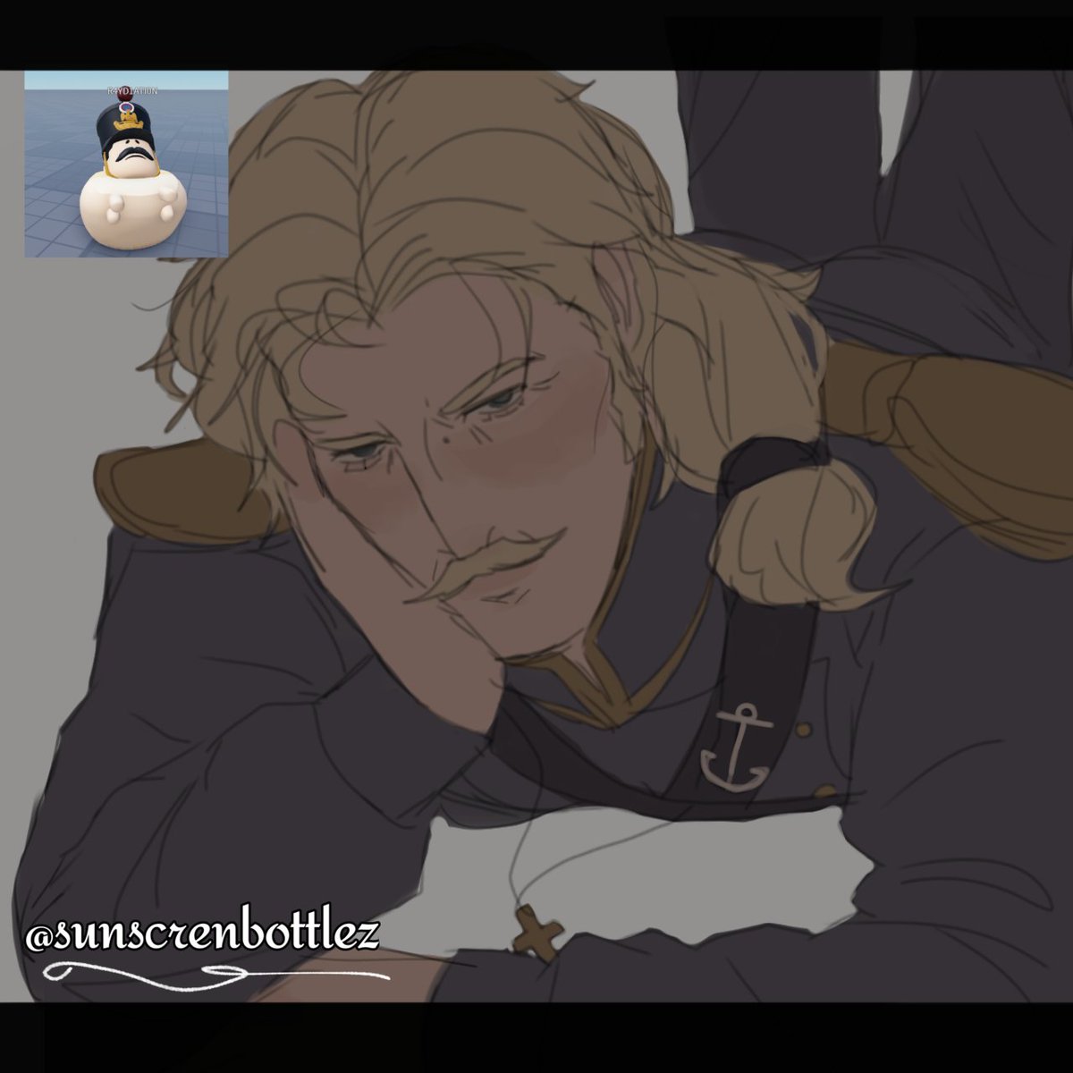 sunscrenbottlez's tweet image. Ohoho I'm finally done @kokognos SORRY FOR THE DELAY, I'VE BEEN SO BUSY IN SCHOOL💔
We also gotta put babes like this on a break like is this dashing gentleman meant to walk down the battlefield rather than the runway😛
#gnb #gutsandblackpowder #roblox