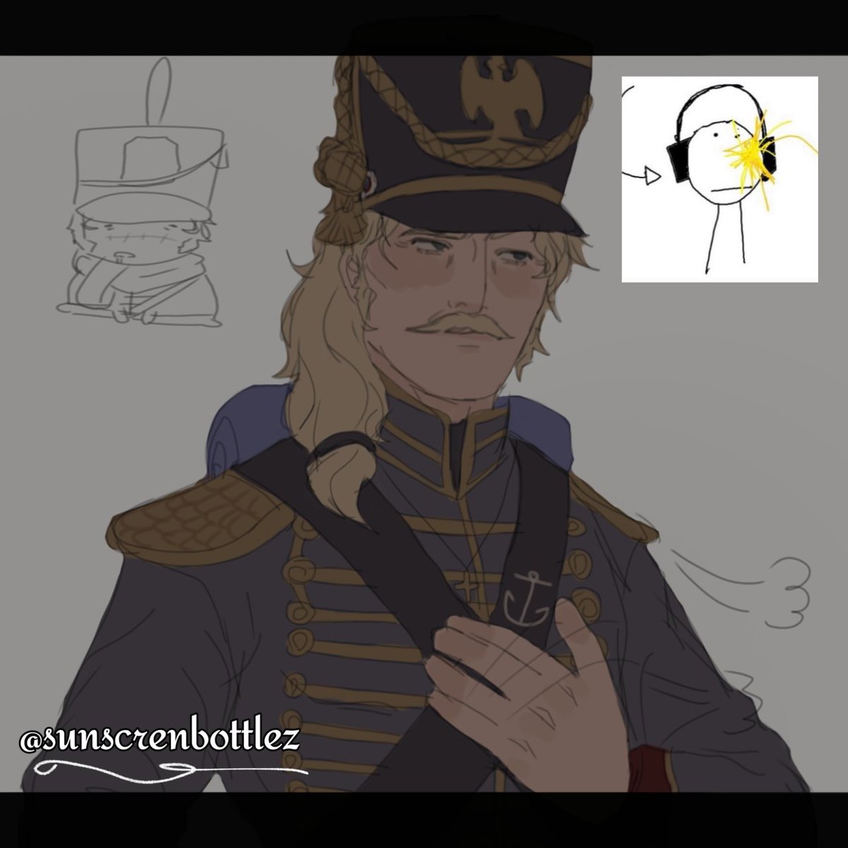 sunscrenbottlez's tweet image. Ohoho I'm finally done @kokognos SORRY FOR THE DELAY, I'VE BEEN SO BUSY IN SCHOOL💔
We also gotta put babes like this on a break like is this dashing gentleman meant to walk down the battlefield rather than the runway😛
#gnb #gutsandblackpowder #roblox