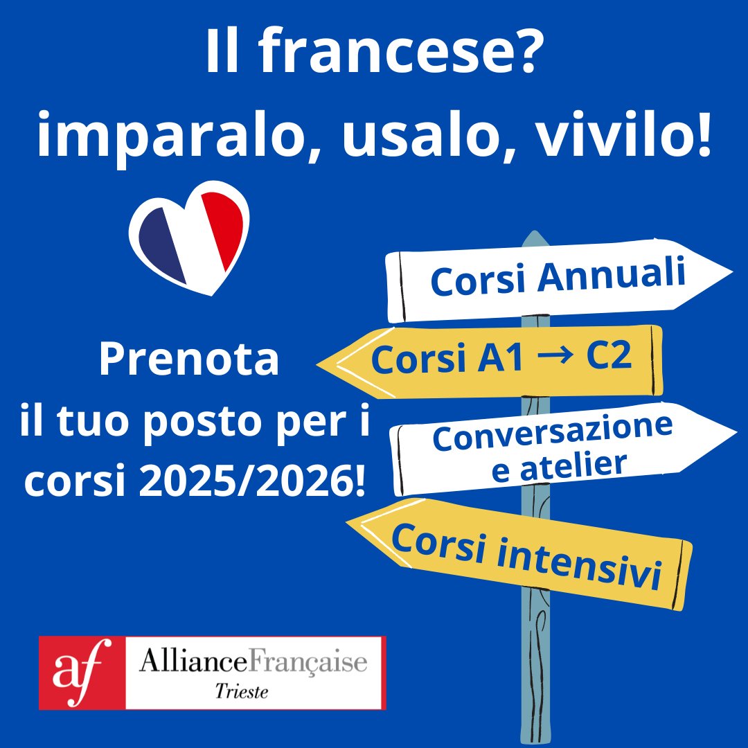 Per saperne di più sulle attività e i corsi dell'Alliance Française di Trieste, visita il nostro sito aftrieste.it !