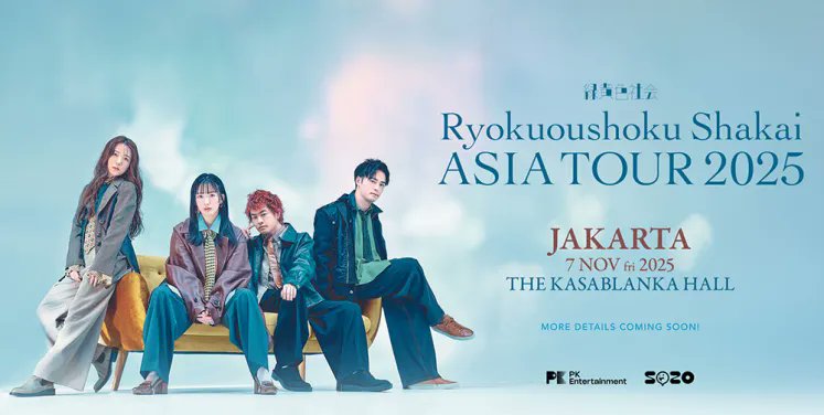 Ryokuoushoku Shakai Asia Tour 2025 Mampir ke Jakarta!
nekonoto.net/2025/07/05/ryo…