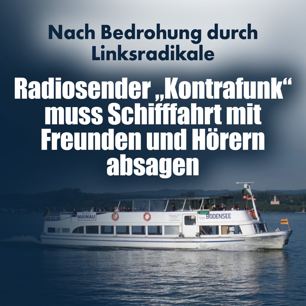 Linksradikale Aktivisten haben es geschafft, eine Bootstour des „Kontrafunk“ zu torpedieren. Das „Bündnis Konstanz für Demokratie“ diffamierte den Sender, übte Druck aus und drohte indirekt mit Sabotage. Der Bootsbetreiber knickte aus Angst ein.  nius.de/gesellschaft/n…