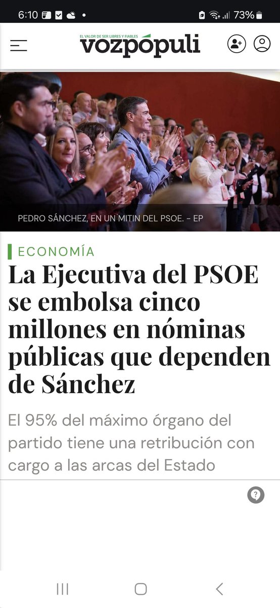 Sánchez tiene enchufado en la Administración al 95% e los dirigentes socialistas.