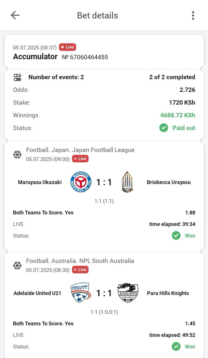 BOOOOOOOMMM 🔥🔥🔥✅️ 2 ODDS WON

Check pinned post and join free betting channels here. 
Telegram ➡️  t.me/Mainoo2025

WhatsApp ➡️ chat.whatsapp.com/KvRUFrWcYwp2FO…