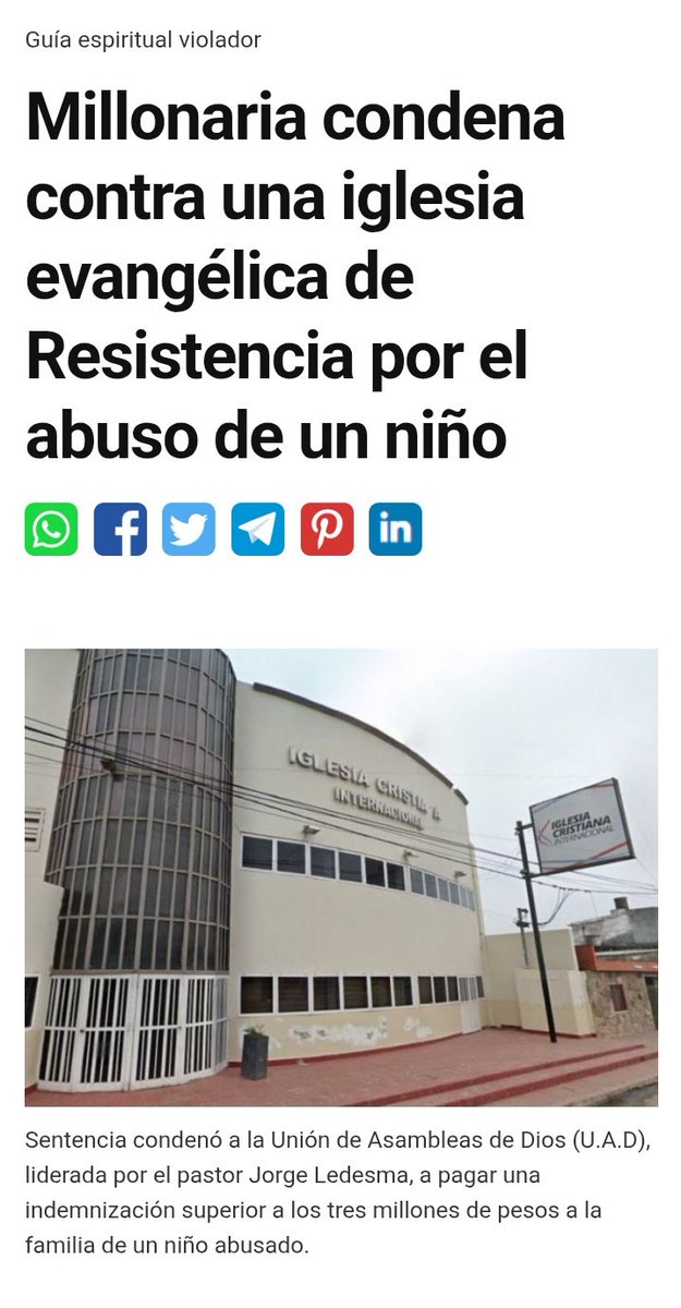 Primer acto: un pastor de esta iglesia abusa de un nene de 12 años
Segundo acto: La iglesia paga indemnización para que el abusador no vaya preso.
Tercera acto: Milei viaja a Chaco a inaugurar otra sucursal de esta iglesia evangélica.
Cómo se llama la obra?