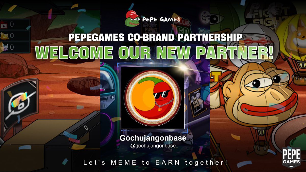 PepeGames (@pepegames_69) on Twitter photo 🥳 PEPEGAMES CO-BRAND PARTNERSHIP ANNOUNCEMENT 🔥
Say hello to our spicy new MEME TOKEN co-brand partner — <a href="/gochujangonbase/">Gochujangonbase</a> 🌶️💥
#GochujangCoin is cooking up the future of Web3:
⚙️ AI-powered trading
🛠️ No-code token tools
🌍 Real-world product integration
And guess what? This 🥳 PEPEGAMES CO-BRAND PARTNERSHIP ANNOUNCEMENT 🔥
Say hello to our spicy new MEME TOKEN co-brand partner — <a href="/gochujangonbase/">Gochujangonbase</a> 🌶️💥
#GochujangCoin is cooking up the future of Web3:
⚙️ AI-powered trading
🛠️ No-code token tools
🌍 Real-world product integration
And guess what? This