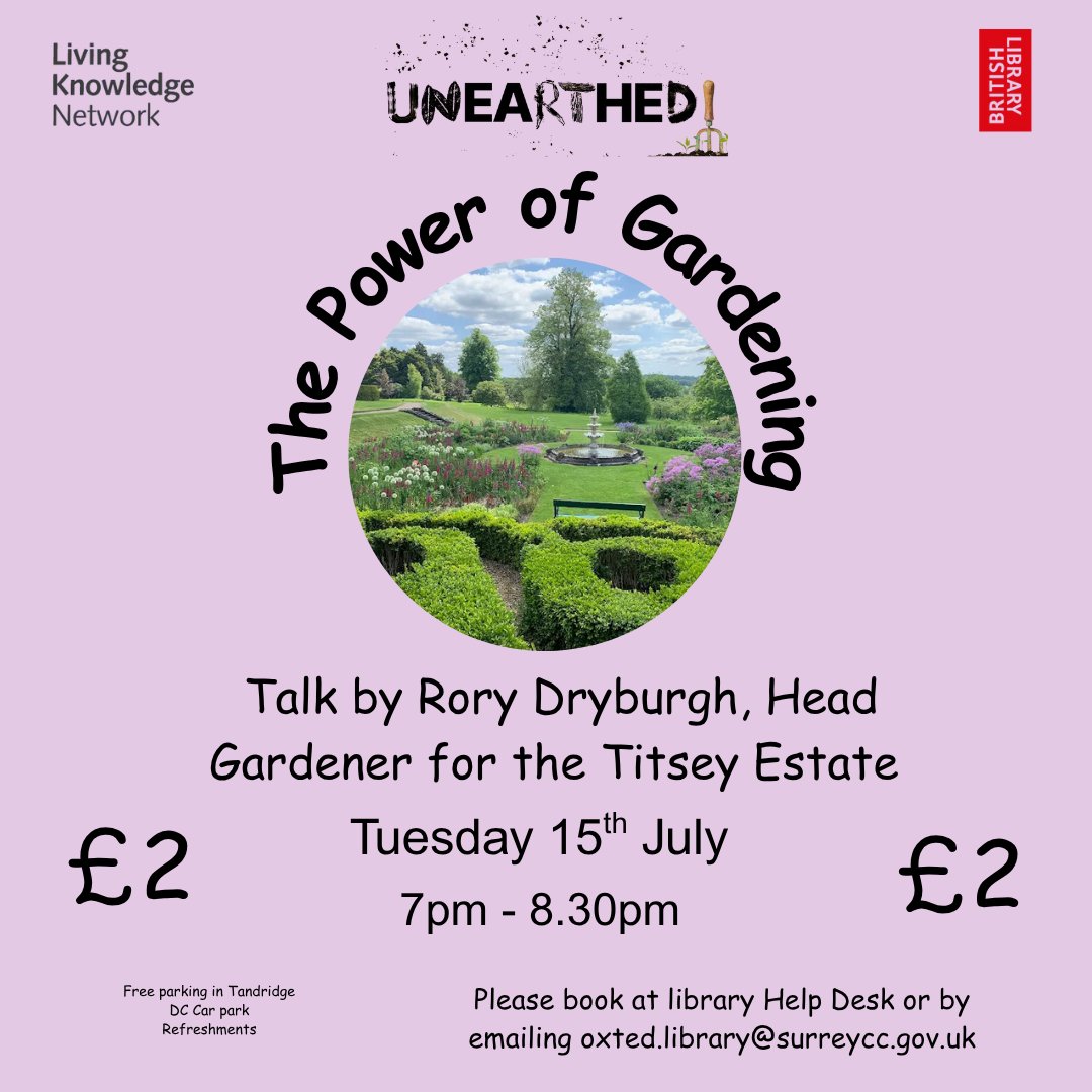 Oxted Library (@oxtedlibrary) on Twitter photo A few tickets still available for this event <a href="/OxtedLibrary/">Oxted Library</a> as part of our Living Knowledge Network Unearthed exhibition - email oxted.library@surreycc.gov.uk or call in to the Helpdesk to book! <a href="/SurreyLibraries/">Surrey Libraries UK</a> <a href="/loveoxted/">Love Oxted</a> <a href="/britishlibrary/">British Library</a> A few tickets still available for this event <a href="/OxtedLibrary/">Oxted Library</a> as part of our Living Knowledge Network Unearthed exhibition - email oxted.library@surreycc.gov.uk or call in to the Helpdesk to book! <a href="/SurreyLibraries/">Surrey Libraries UK</a> <a href="/loveoxted/">Love Oxted</a> <a href="/britishlibrary/">British Library</a>