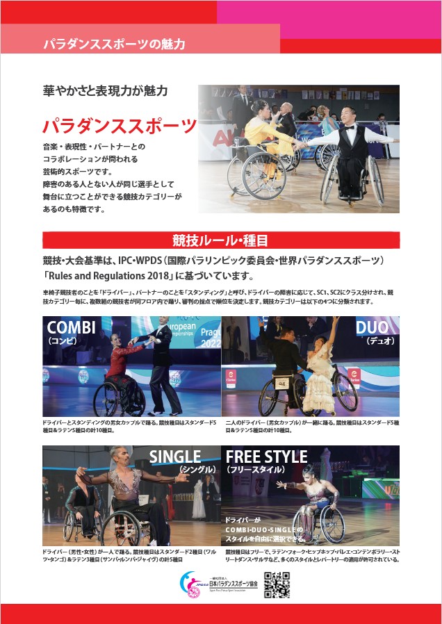 JPDSA2020's tweet image. 皆さんは、どの種類の「パラダンス♿」に挑戦してみたいですか?
健常者の方ももちろん、車いすでのダンスにチャレンジできます💡
詳細は、当協会Webサイトへ💃♿💃
jpdsa-h.org/info/%e3%80%8c…