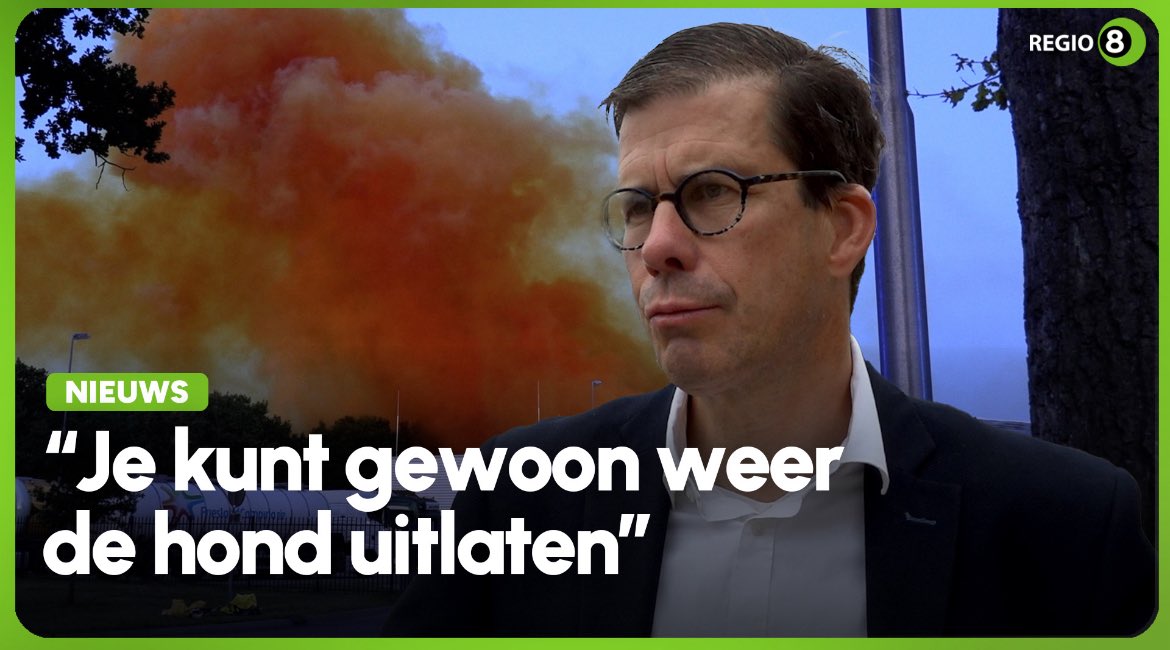 Brand en explosie met oranje wolk in Borculo