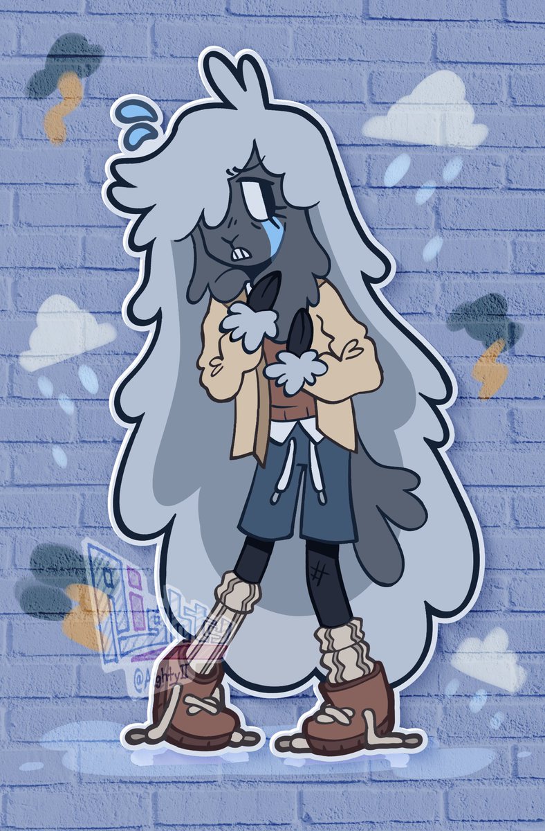 aightyartery's tweet image. Artfight attack for @kevingooberdoob
the lamb who rains,,,,, 🌧️🐏