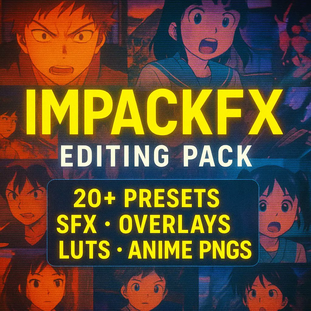 YouTubegmk123's tweet image. payhip.com/b/l0grH

🎬🔥 Just dropped the ImpackFX Editing Pack for ONLY $10!
Over 20+ presets, SFX, overlays, LUTs, anime PNGs &amp;amp; more!
Level up your edits without breaking the bank 💻⚡️

📥 Grab yours now! #EditingPack #VideoEditing #AnimeEdits