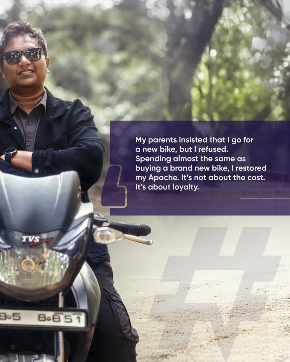 TVSApacheSeries's tweet photo. 2 years ago, Gerold Praveenβs Apache RTR 180 got bruised and broken. Most wouldβve moved on. But not him.β
Instead of replacing it, he rebuilt it β bolt by bolt, memory by memory β because some bonds go beyond reason. They run on loyalty. https://t.co/YtRa2wKMCq