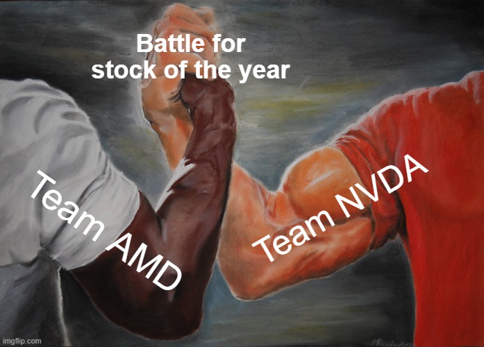 YodaStockInvest's tweet photo. WEEKLY $AMD vs $NVDA challenge update #3
 Since 16th June: 
 $AMD +18.7%
$NVDA +12.2%
While both are winners and NVIDIA played some catchup this week, team $AMD is still comfortably ahead after a down week.
Let the battle continue! https://t.co/9FfFNtUyFQ