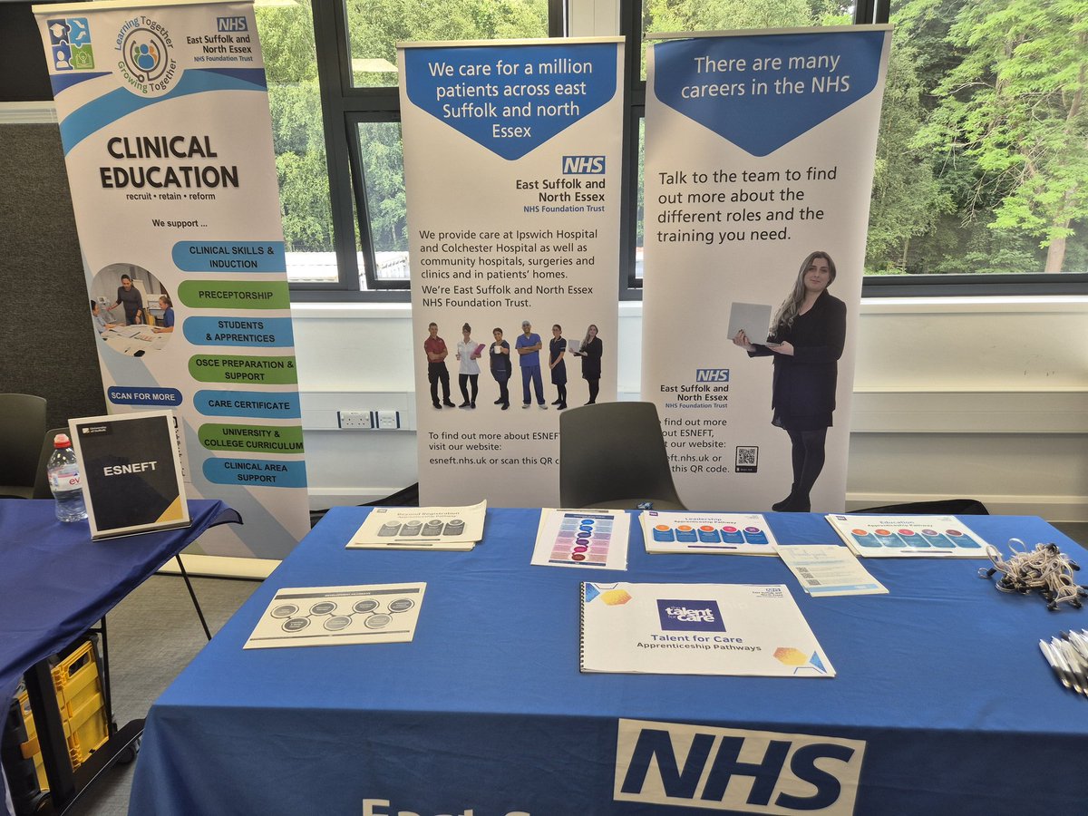 traceywhale's tweet image. Am at #UniversityOfSuffolk today for their open day. Conversations happening in regards to the fabulous support, opportunities available at @Team_ESNEFT for students on programme and when they qualify (& #Apprenticeships)
@ESNEFTClinicEd @esneft_talent