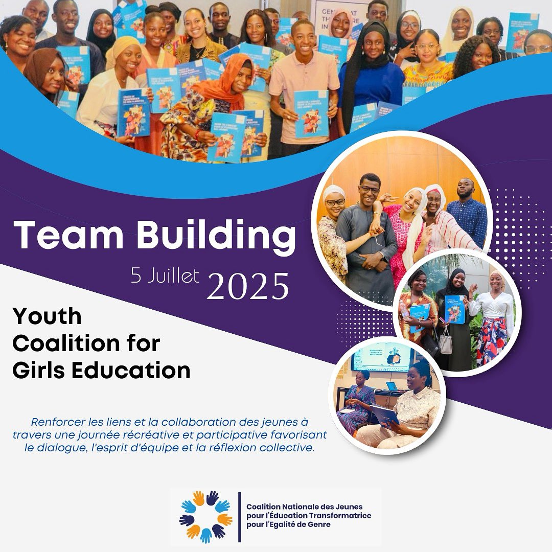 Notre Coalition Nationale pour l’Education Transformatrice et l’Egalité des Genres prévoit une activité de #teambuilding aujourd’hui, pour renforcer les liens des jeunes et encourager une participation effective à la campagne numérique #stopviolencescolaire .