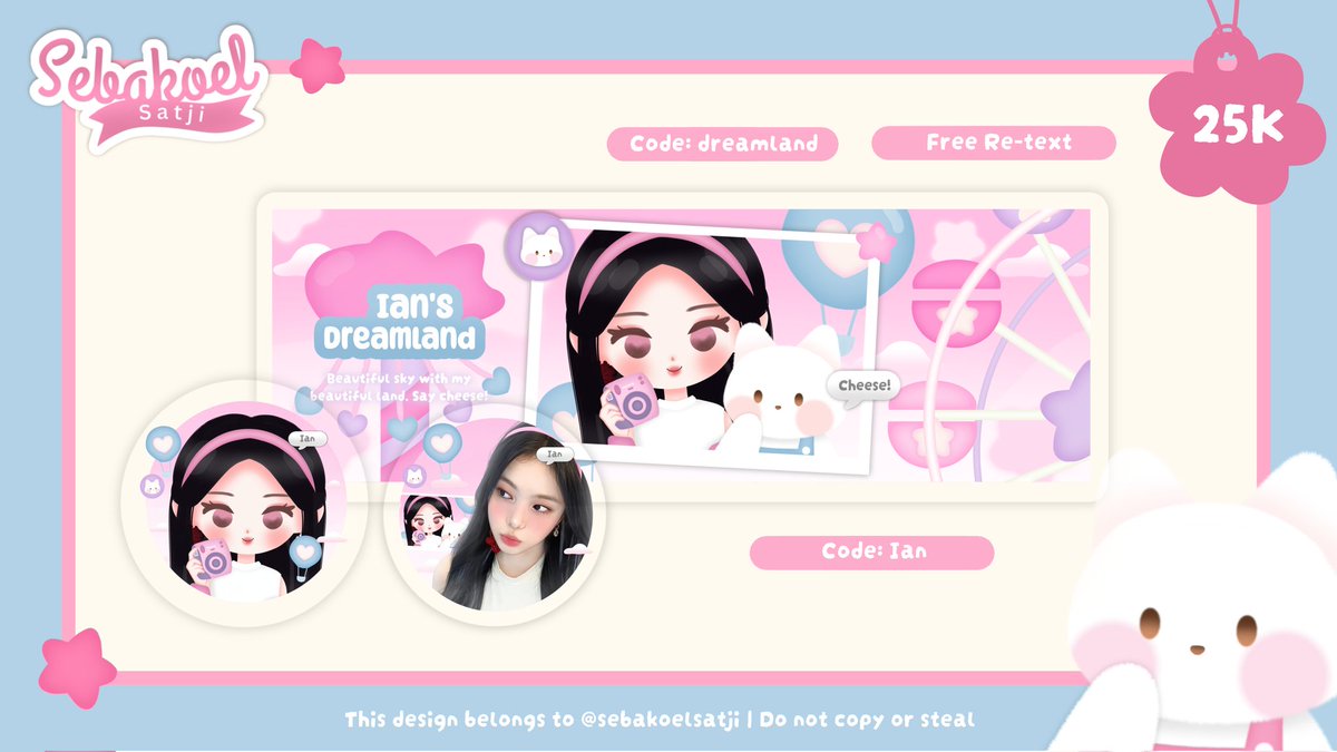 ㅤ
ㅤHelp RT. Any interaction is appreciated 🫶🏻
ㅤHalo, Bakoel ada layout chibi rs "dreamland"

Muse: wony, joy, carmen, moka, eunchae, ian sama karina yaa. Boleh add wabis, qr, pinned, loca, dll 😉

💸 25K 

Tysm 🩵 #zonauang