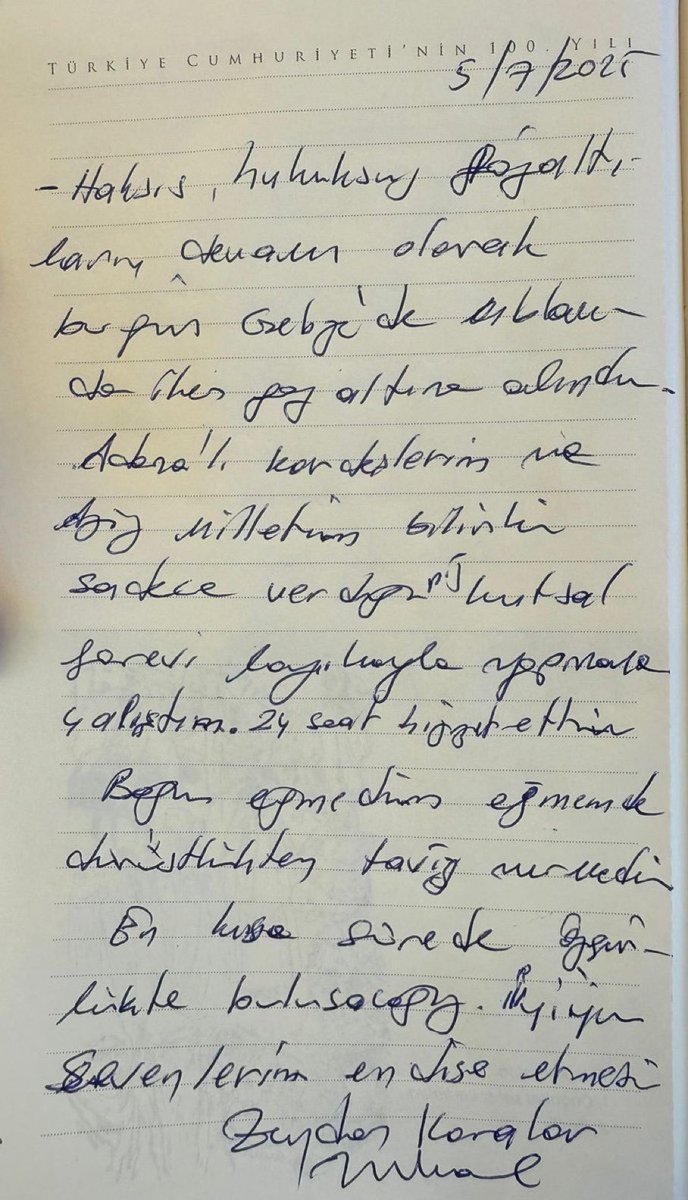 gözaltına alınan zeydan karalar'dan mesaj:

"bilin ki sadece verdiğiniz kutsal görevi layıkıyla yapmaya çalıştım. 24 saat hizmet ettim. boyun eğmedim, eğmem de"