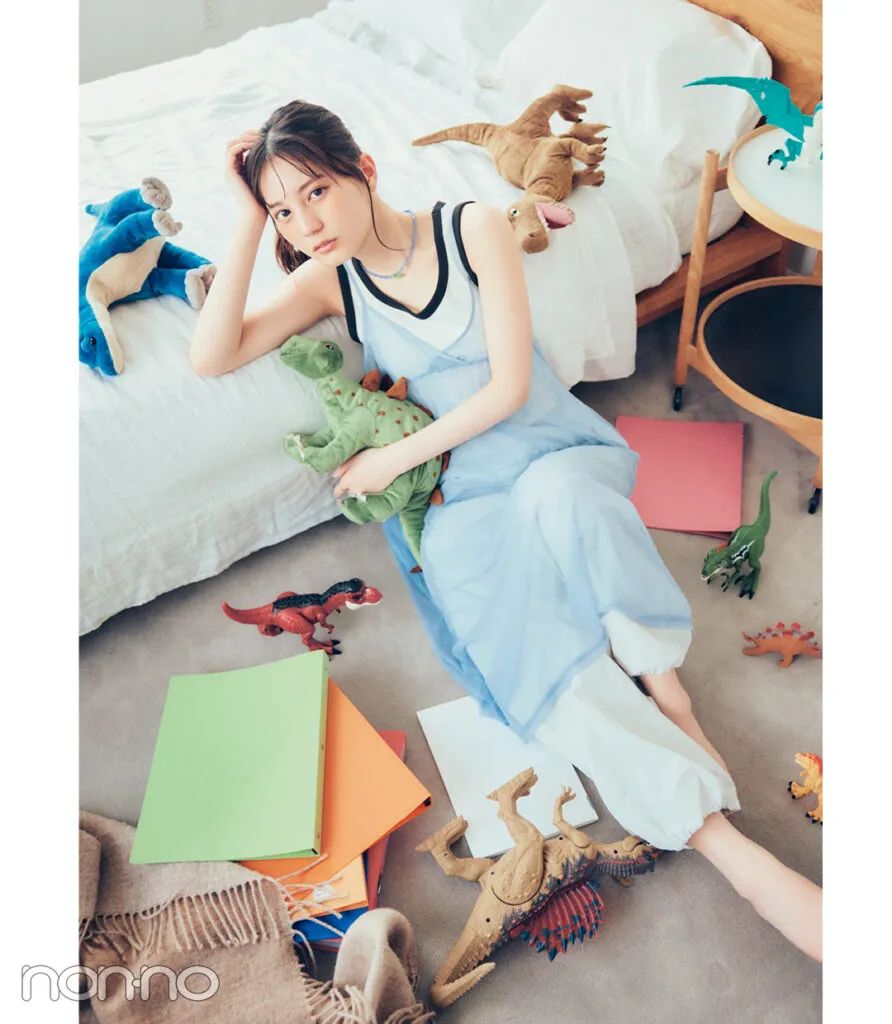 ⋱小坂菜緒の夏着回し🌻⋰
こさかなの快適＆涼しいワードローブ😉

✔洗濯機で洗える淡色の色×色コーデ
✔接触冷感のトップスをレイヤード
▶▷buff.ly/m22sY9f

#小坂菜緒 #日向坂46
#ノンノ #nonno