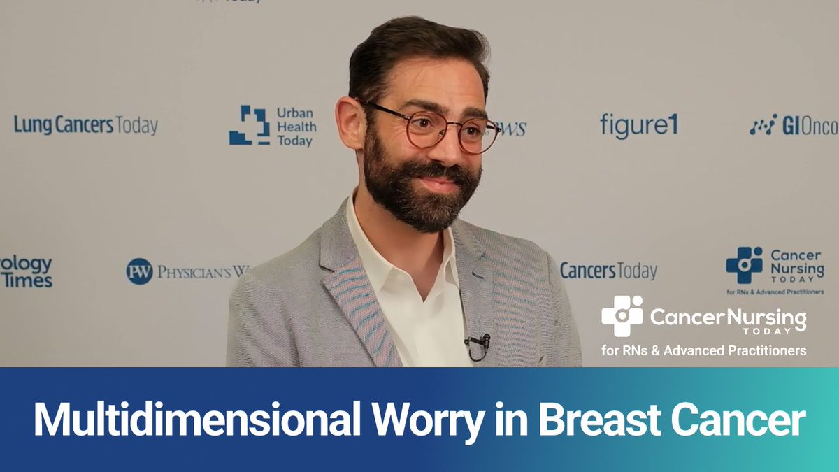 Cancer Nursing Today (@cancer_nurses) on Twitter photo 📺 In this interview, <a href="/dimeglio_anto/">Antonio Di Meglio, MD, PhD</a> of @gustaveroussy speaks about his research on the trajectories of multidimensional worry in patients with early breast cancer.
➡️ Learn how healthcare professionals can help patients navigate mental health challenges: buff.ly/ML6q7Zh 📺 In this interview, <a href="/dimeglio_anto/">Antonio Di Meglio, MD, PhD</a> of @gustaveroussy speaks about his research on the trajectories of multidimensional worry in patients with early breast cancer.
➡️ Learn how healthcare professionals can help patients navigate mental health challenges: buff.ly/ML6q7Zh