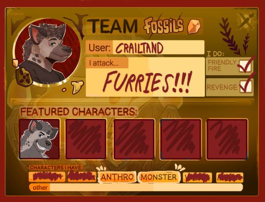 CrailTand's tweet image. Ill try to attack every oomf I can jsjsj artfight.net/~CrailTand