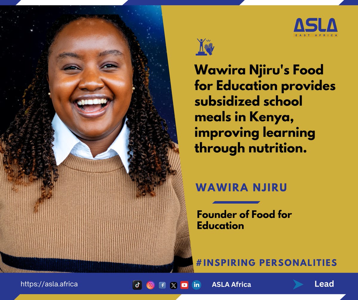 aslaafrica's tweet image. Wawira Njiru isn’t just feeding children, she’s fueling futures.
Through @Food4Education, she’s showing the world that a nutritious meal can be the first step toward unlocking a child’s full potential.💡🍽️
👉 Be part of the movement: food4education.org
#ASLAAfrica #Lead