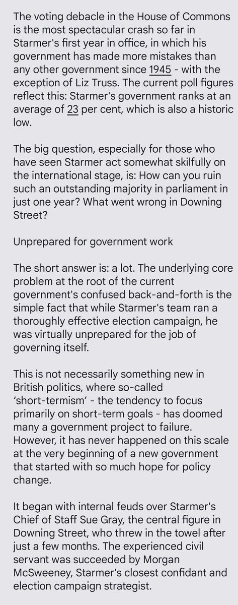 DecodingTrolls's tweet image. ⚡️German perspective on English government’s problems: “…Above all, it reinforces the central problem of his first year in government: the complete lack of a vision and a political narrative…”

This is where Starmer needs to go in hard about tories wasting fifty years of oil…