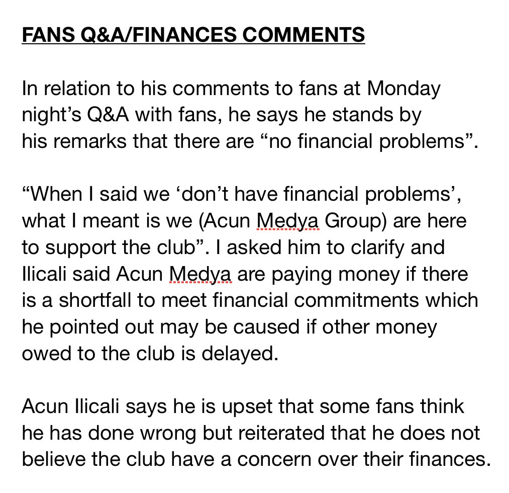 mikewhitesport's tweet image. Not an interview but briefest conversation with @HullCity owner @acunilicali on @EFL sanctions.
Below is his explanation of why he believes the 3-window fee restriction is unjust.
I’ve requested a full interview to answer Qs in greater detail & with more time to do so.
#hcafc