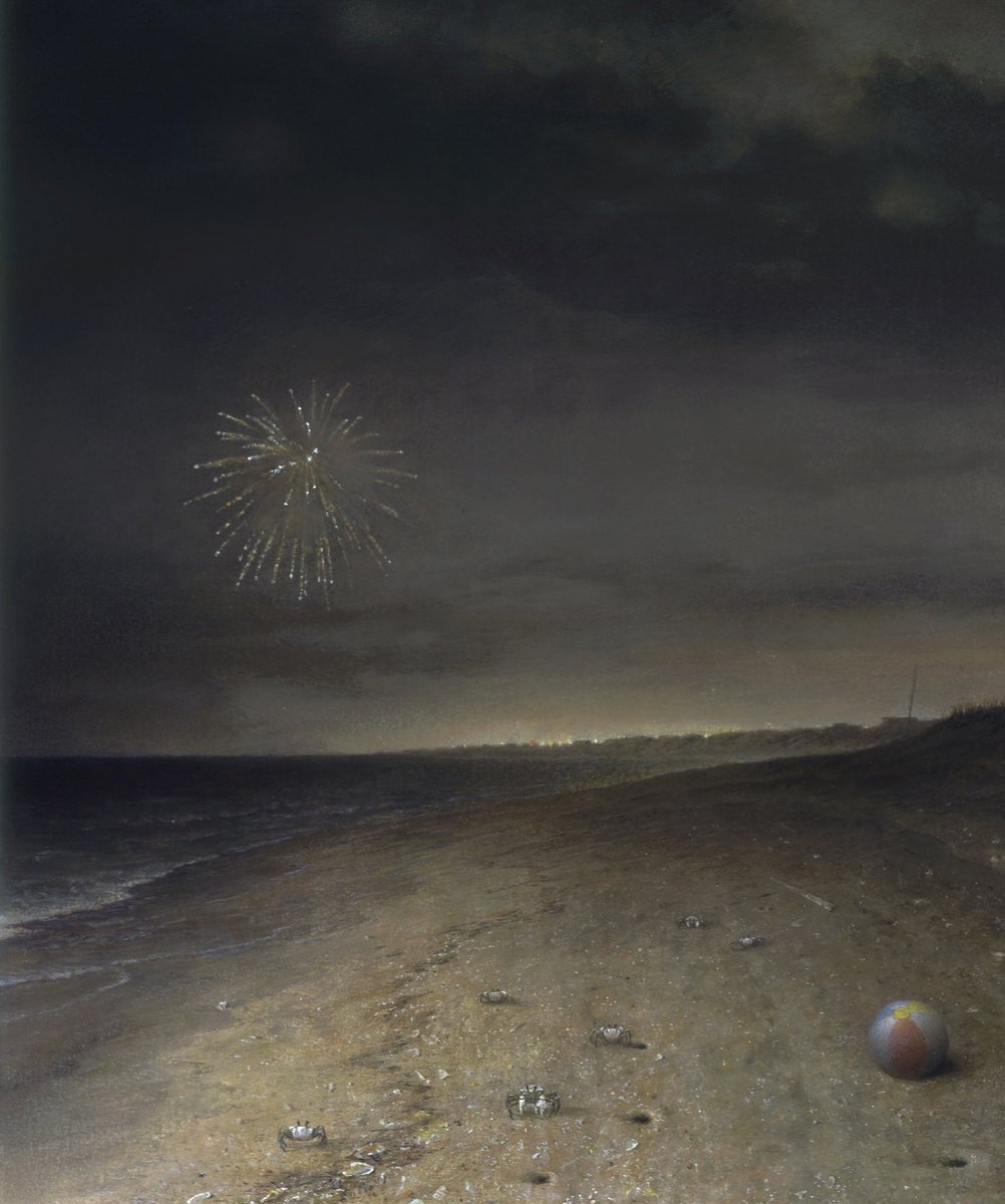 robevans_art's tweet image. For those celebrating the 4th of July this weekend - a detail of my watercolor painting “Beach at Night”