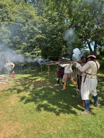 For no particular reason at all, one of the Plimoth Colony militia squadrons decided to exercise their arms yesterday