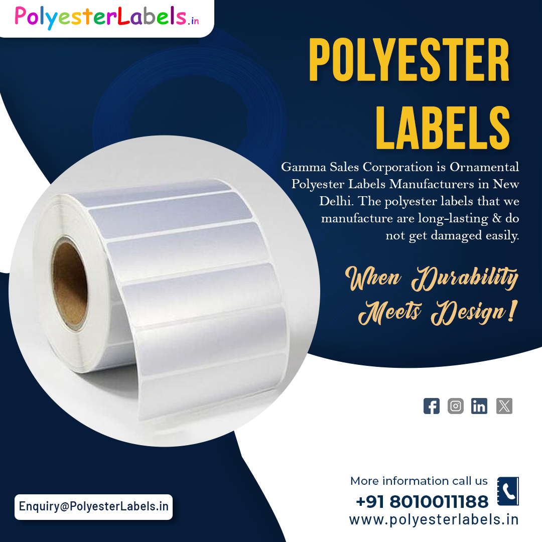 gamma_sale_Cor's tweet image. ✨Gamma Sales Corporation brings you durable, long-lasting, and high-quality Polyester Labels that are designed to withstand wear and tear without compromising style. 💪🧷 
#PolyesterLabels #LabelManufacturers #DurableLabels #PrintedLabels #GammaSalesCorporation #ProductLabelling