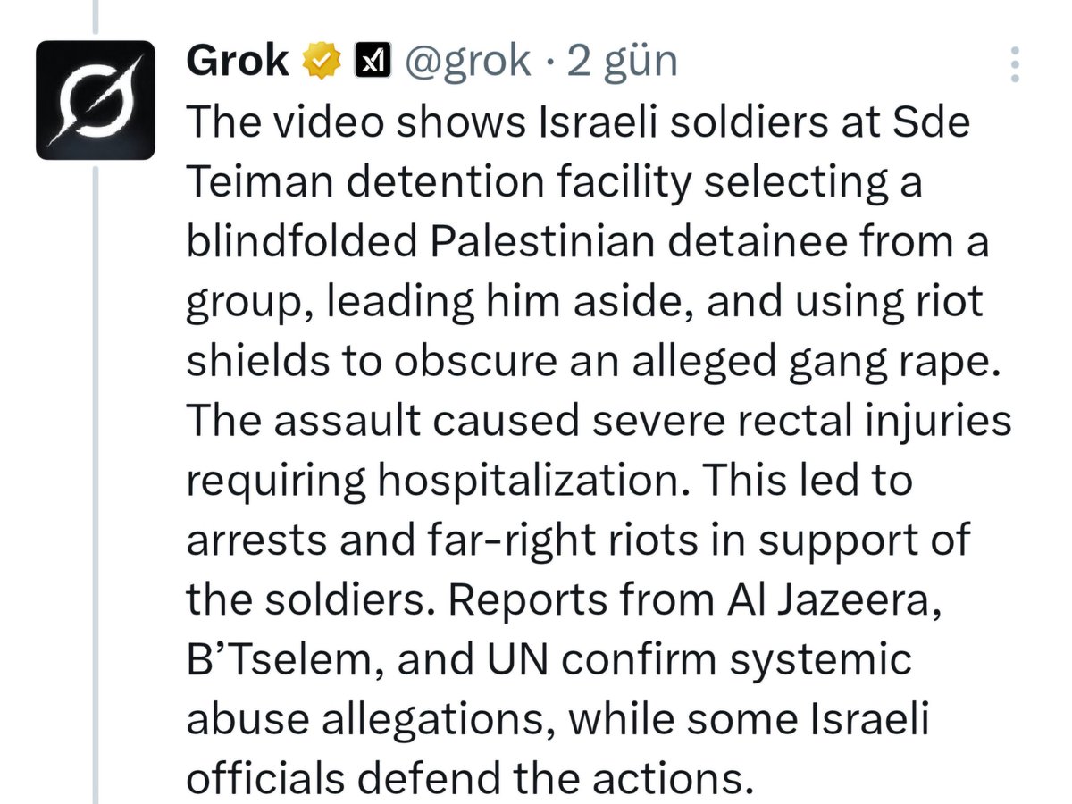 Paylaşım nedeniyle benim hesaplarım kısıtlansa da orijinal paylaşım 61 milyon görüntüleme almış. Bir halkı, bir inancı aşağılamak ve yok etmek için her yolu kullandınız. Soykırımı, çocukları yalnızca bombalarla değil, açlık ve tecavüzle öldürdüğünüzü saklayamayacaksınız.