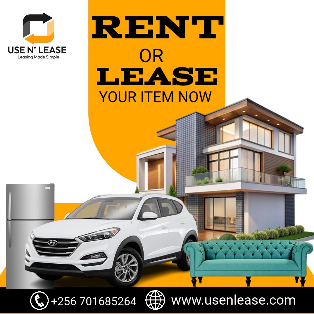 #Ad
Need to rent or lease anything? 🏡🚗📦
Lease n Use has you covered — in Uganda and worldwide!

Tap in now 👉 usenlease.com
#LeaseNUse #RentEasy