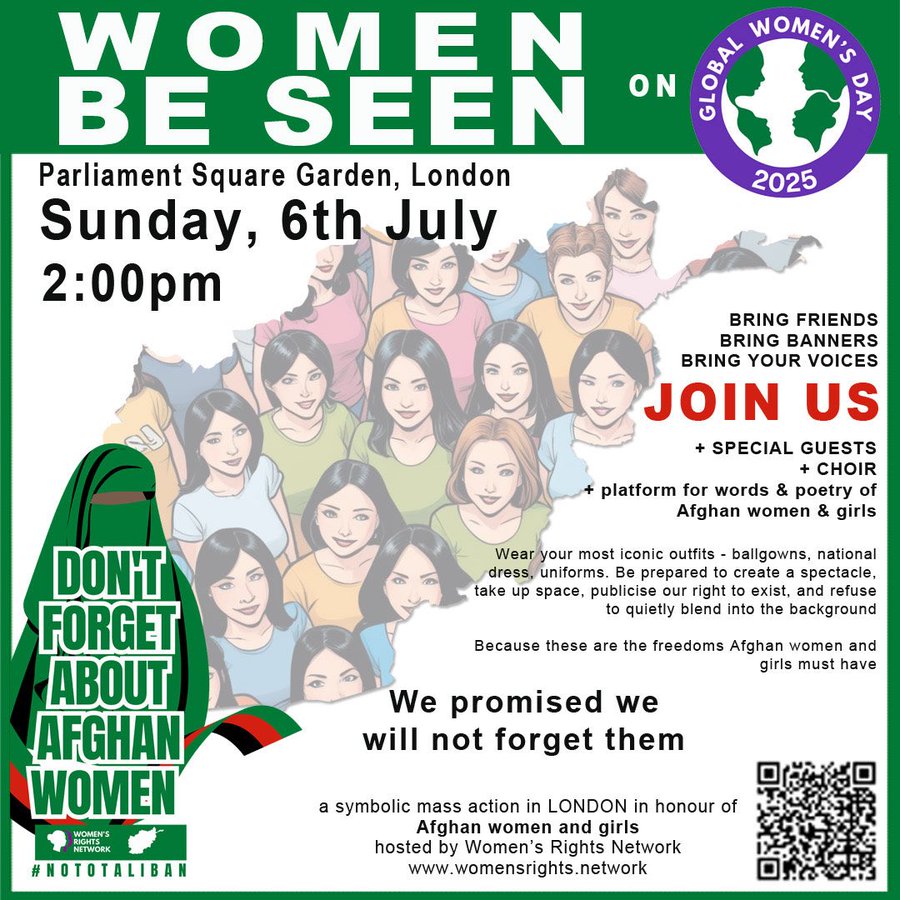 If you would like to be a voice for Afghan women and girls of please do join us tomorrow <a href="/WomensRightsNet/">Women's Rights Network - WRN</a>