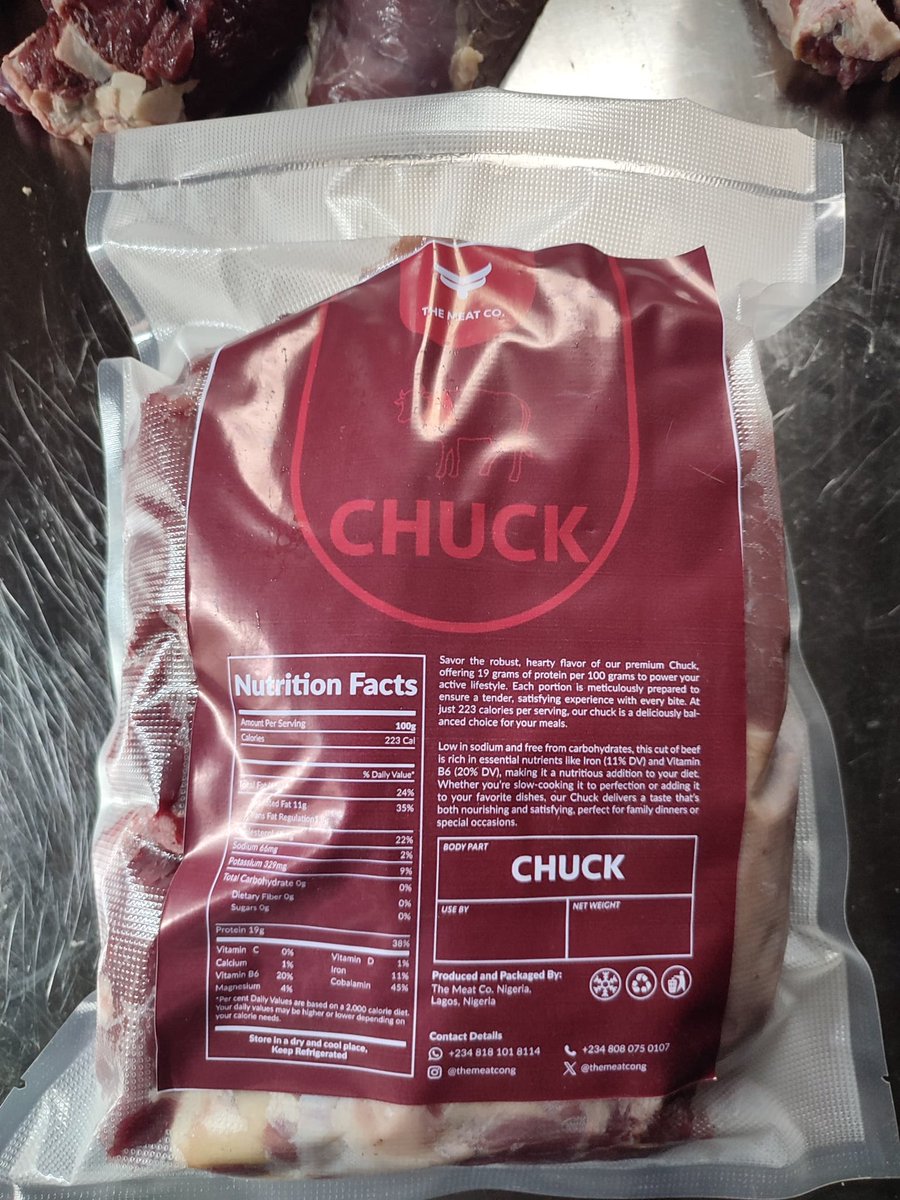 themeatcong's tweet image. BONELESS BEEF
Part- Chuck (cut of meat from the shoulder area of the cow)
1kg 🔖9000
2kg 🔖18000
📍Lagos
Send a DM or WhatsApp wa.me/2348181018114 for immediate pickup or delivery.