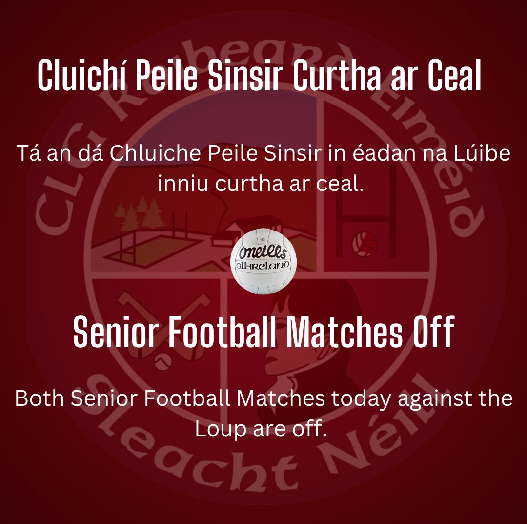 Cluichí Peile Sinsir - Senior Football Matches